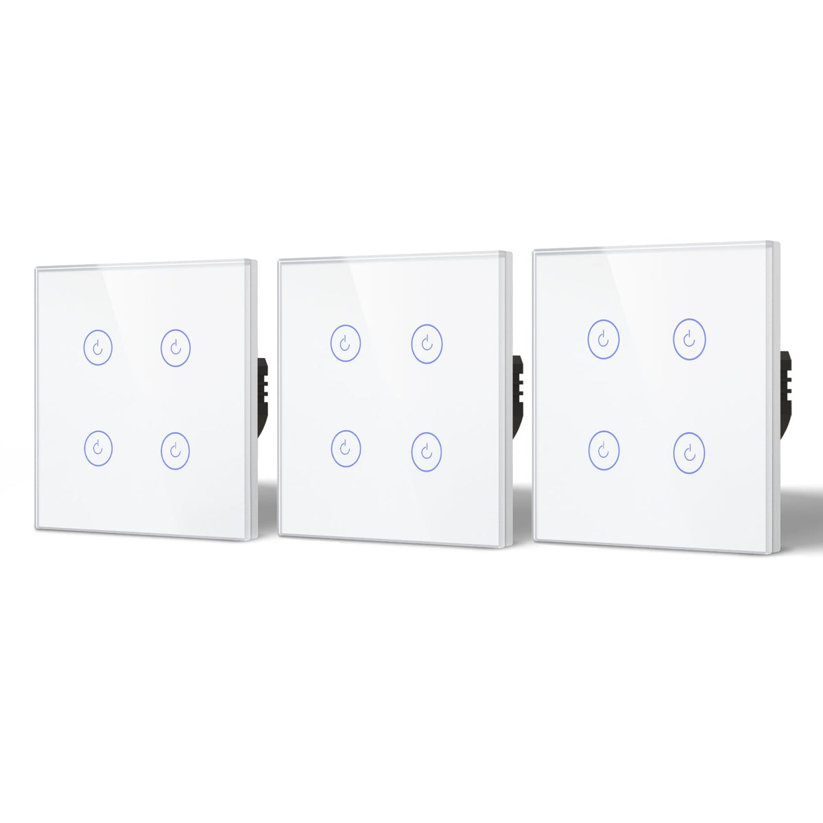 BSEED Wifi 4Gang 1/2/3 way Smart Switches Light Touch Switch Wireless Wifi Wall Switch Support Tuya Google Smart Life Light Switches Bseedswitch White 3Pcs/Pack