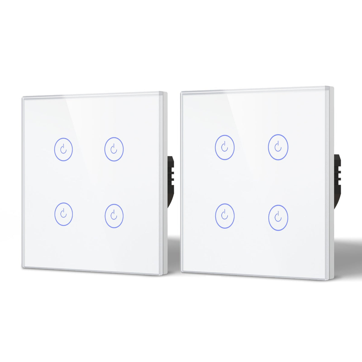 Bseed Smart Wifi Light Switch Wall Switch (With Neutral) Light Switches Bseedswitch White 2Pcs/Pack 4 Gang