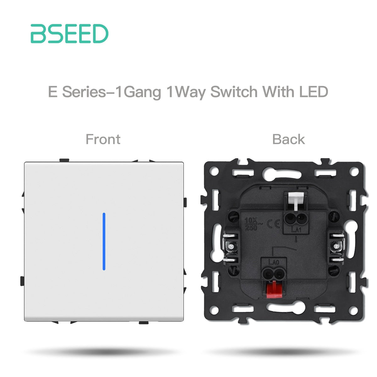 Grand Series DIY Part Customized free combinations Plastic Panels White Color Power Outlets & Sockets Bseedswitch 1 Gang 1Way Switch With Neon