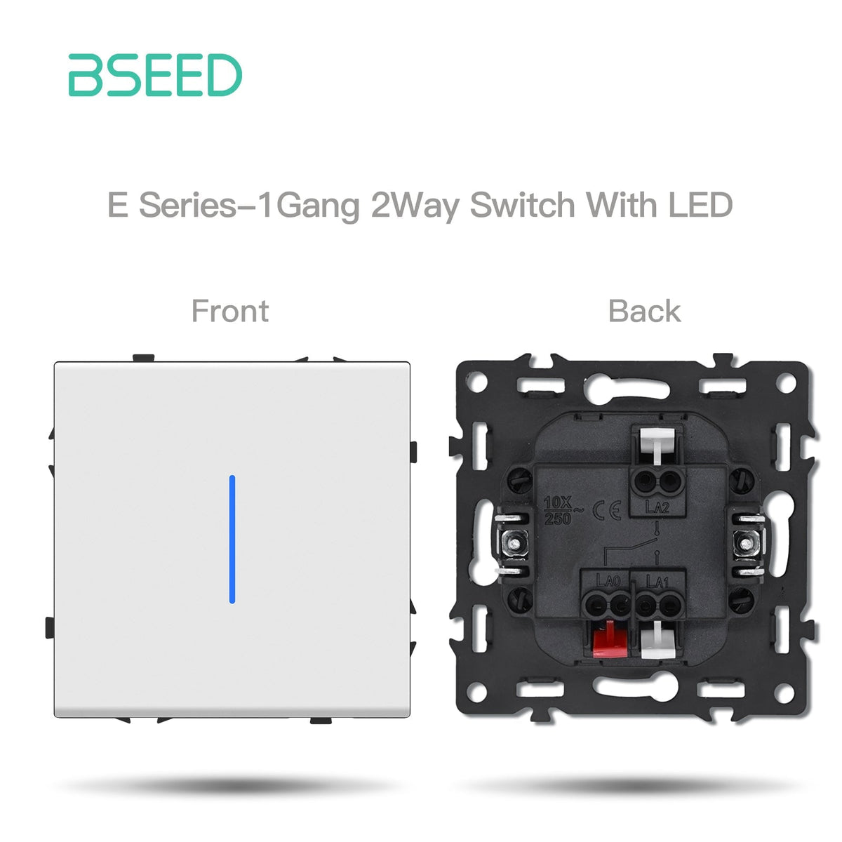 Grand Series DIY Part Customized free combinations Plastic Panels White Color Power Outlets & Sockets Bseedswitch 1 Gang 2Way Switch With Neon