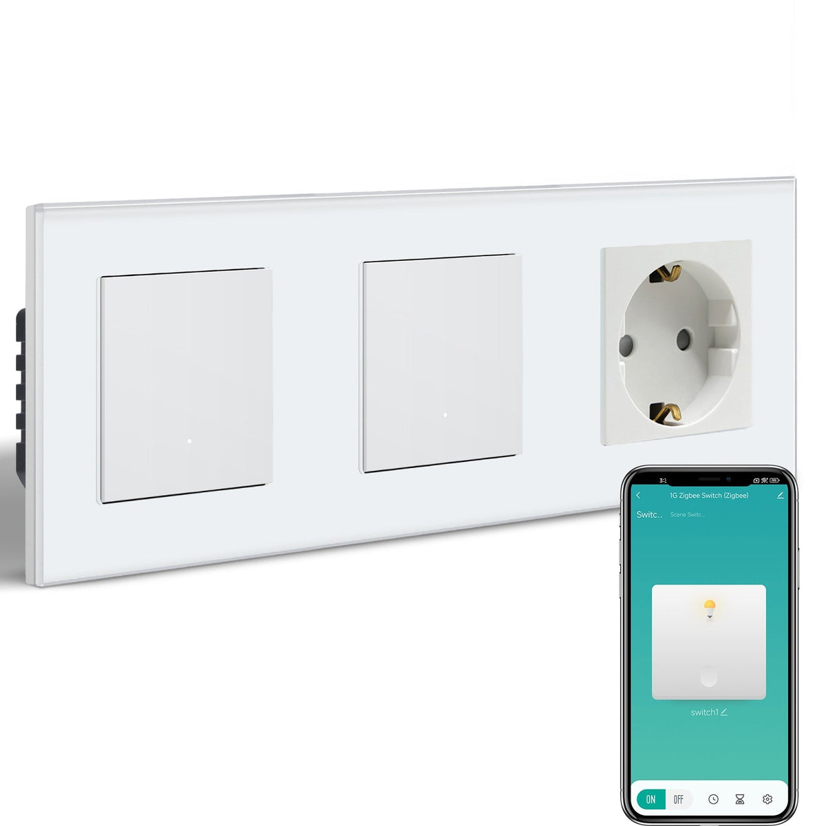 BSEED Smart Zigbee Light Switch (With Neutral) Hub required Switch socket work with tuya Alexa Light Switches Bseedswitch