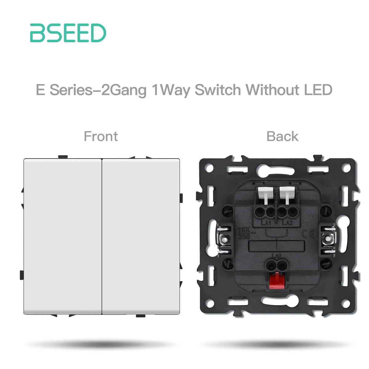 Grand Series DIY Part Customized free combinations Plastic Panels White Color Power Outlets & Sockets Bseedswitch 2 Gang 1Way Switch