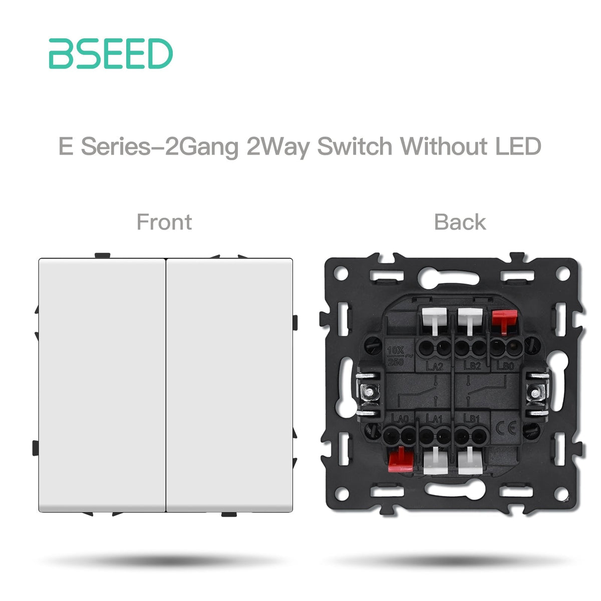 Grand Series DIY Part Customized free combinations Plastic Panels White Color Power Outlets & Sockets Bseedswitch 2 Gang 2Way Switch