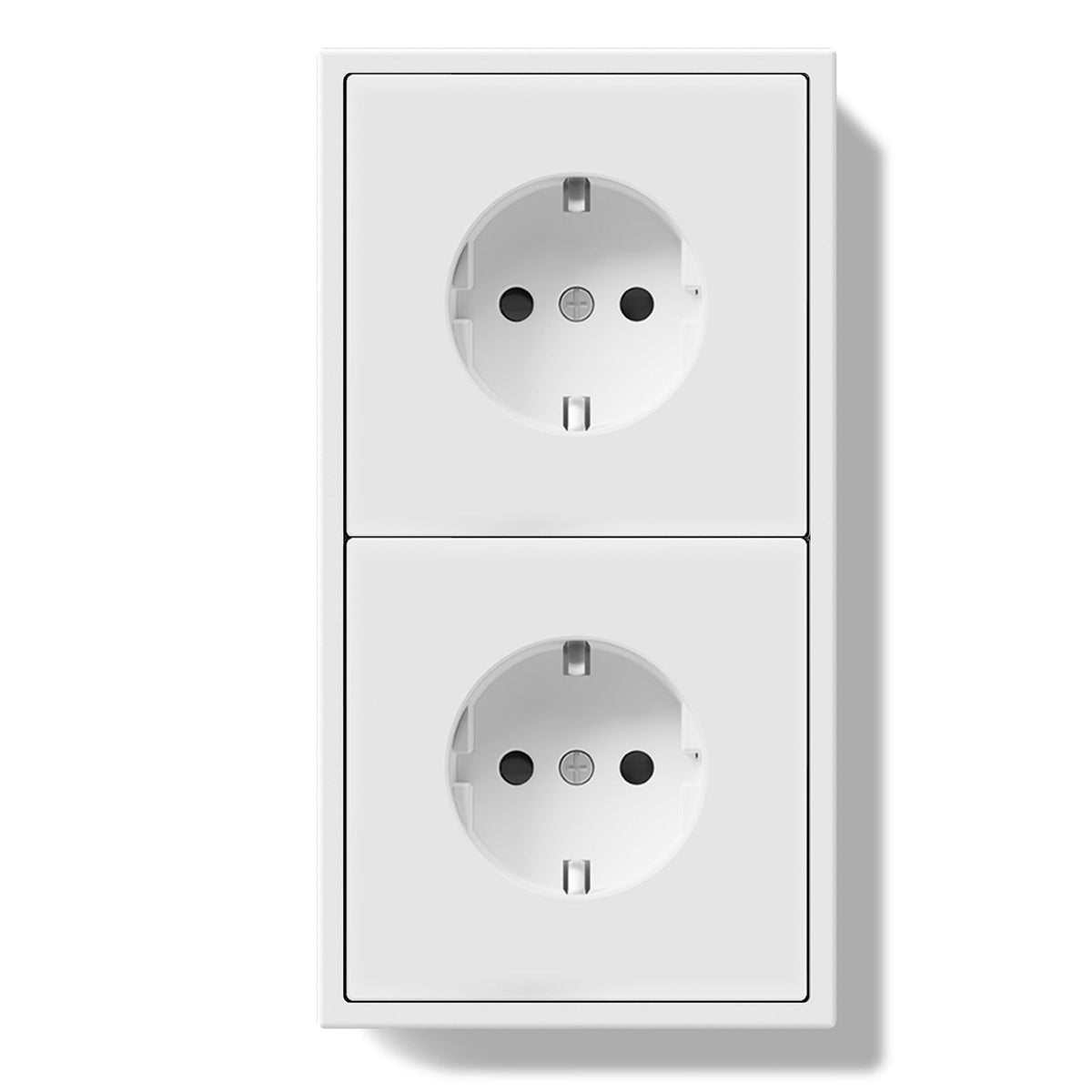 EG Easy Install EU Wall Sockets with clamping technology Power Outlets & Sockets Bseedswitch White Double