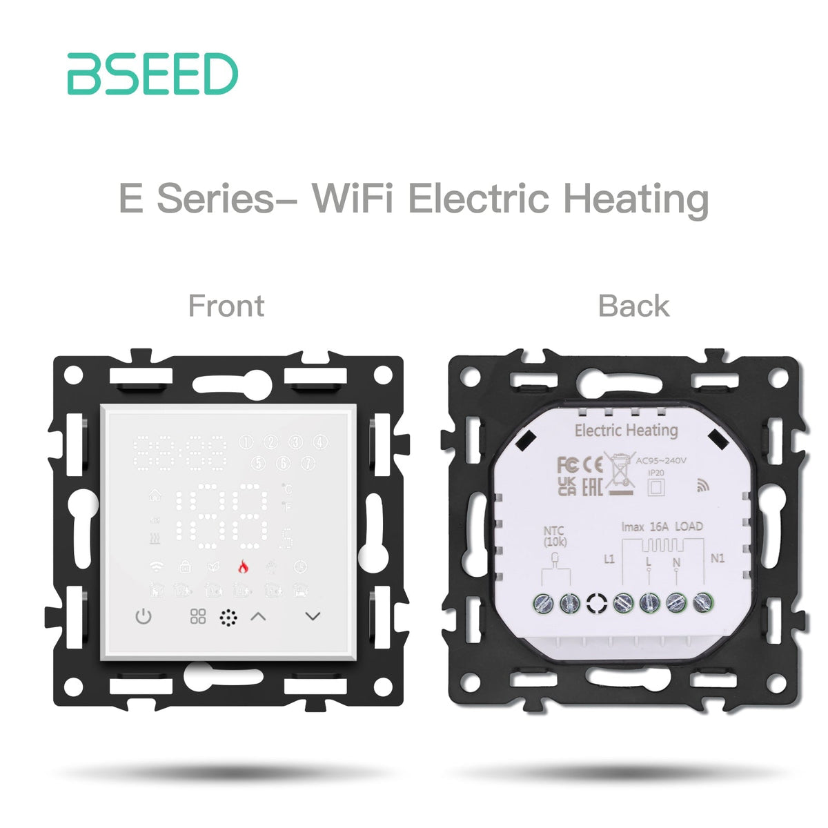 Click Series DIY Part Customized Free Combinations Smart Wifi Switch Socket Insert White Color Crystal Glass Panel Light Switches Bseedswitch Wifi Electric Heating