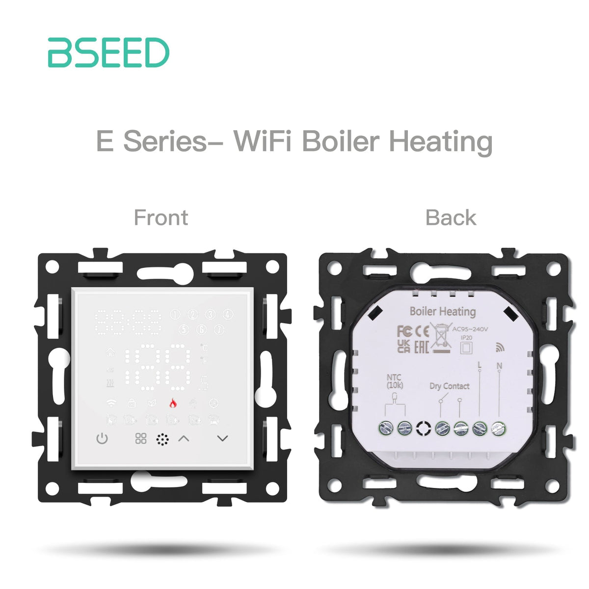 Click Series DIY Part Customized Free Combinations Smart Wifi Switch Socket Insert White Color Crystal Glass Panel Light Switches Bseedswitch Wifi Boiler Heating