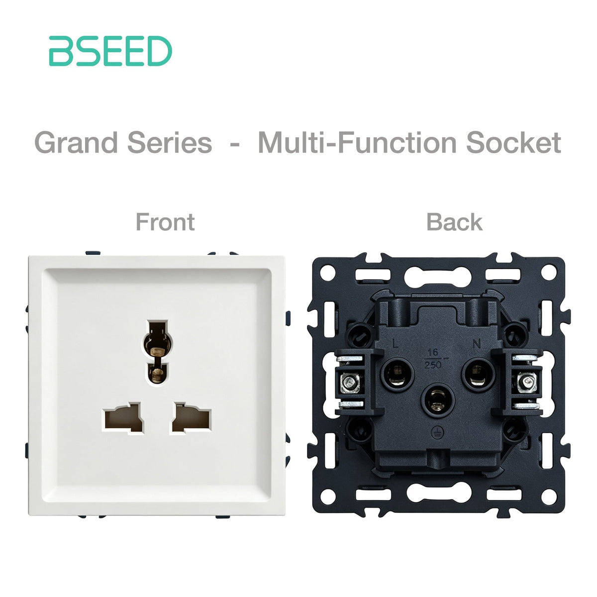 Grand Series DIY Part Customized free combinations Plastic Panels White Color Power Outlets & Sockets Bseedswitch Multi-function Socket
