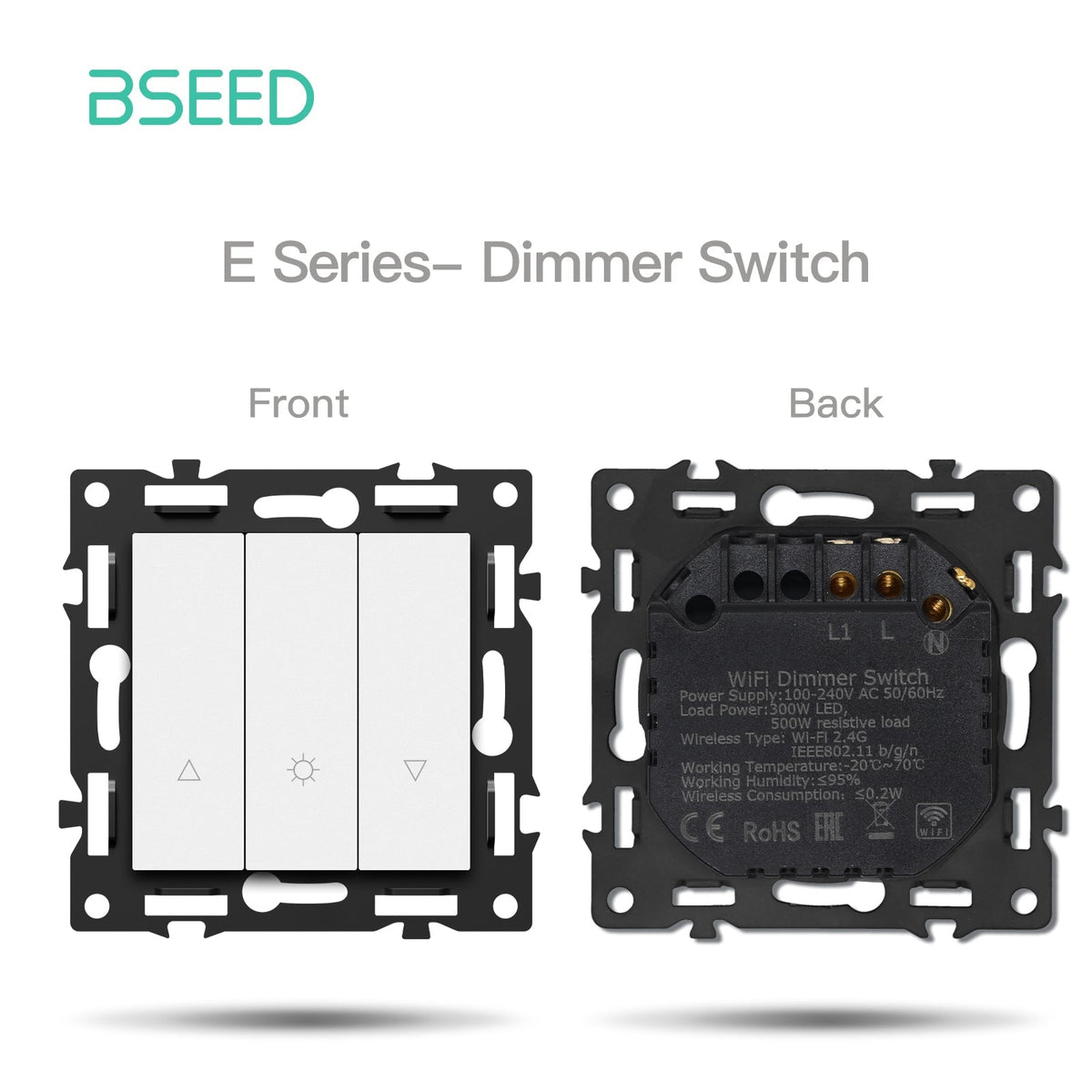 BSEED DIY Part Customized Free Combinations Mechanical Switch Socket Insert White Color Crystal Glass Panel Light Switches Bseedswitch Wifi Dimmer Switch