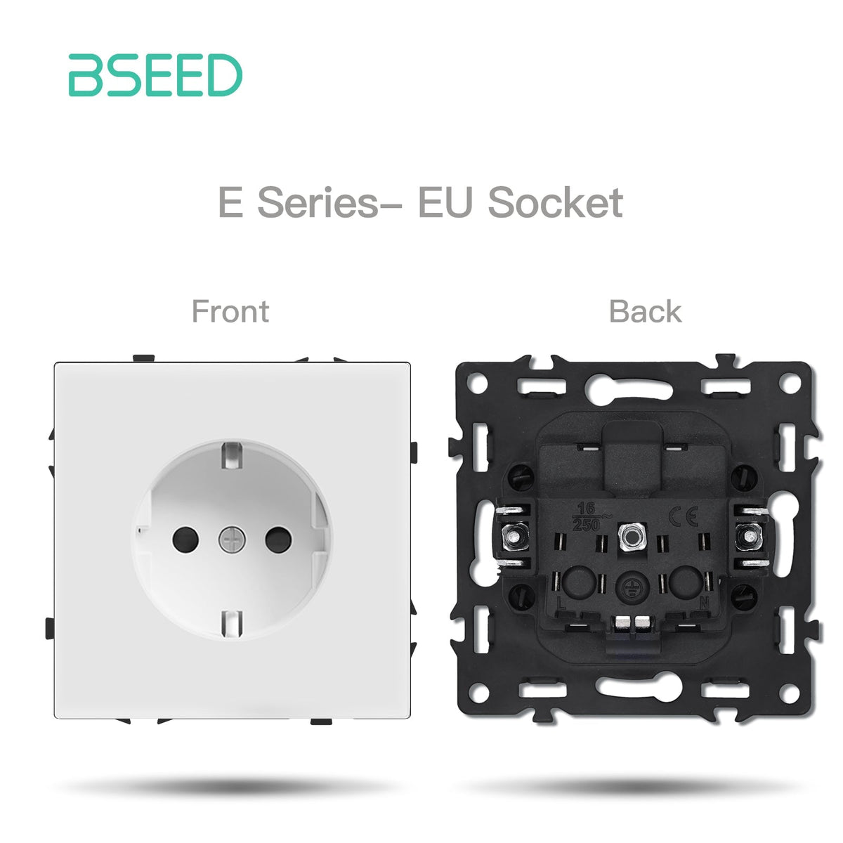 Grand Series DIY Part Customized free combinations Plastic Panels White Color Power Outlets & Sockets Bseedswitch Eu sokcet
