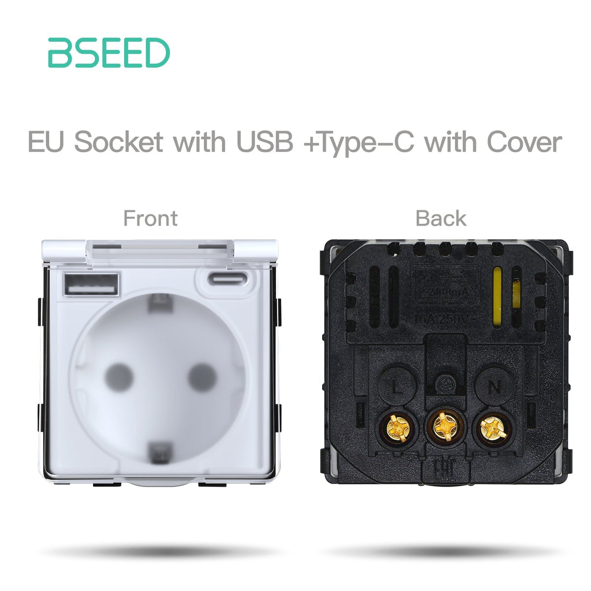 Bseed Crystal Glass Frames Socket Frame USB RJ45 Socket TV Satellite Wall Plug Function Parts DIY Free Combination White Color Wall Jacks & Braces Bseedswitch eu socket with usb + type-c with cover