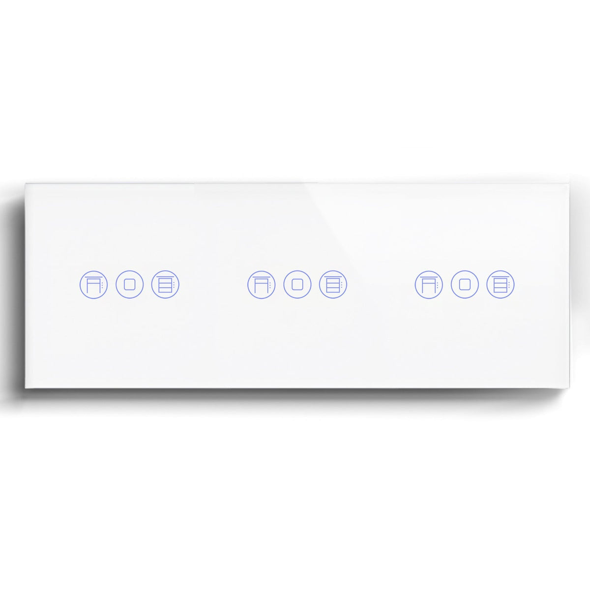 BSEED WiFi Triple Roller Shutter Switch Touch Panel Voice Control 228mm Shutters Bseedswitch White