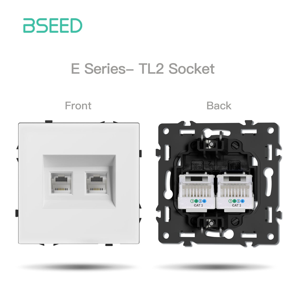 Grand Series DIY Part Customized free combinations Plastic Panels White Color Power Outlets & Sockets Bseedswitch Doble Telephone Socket