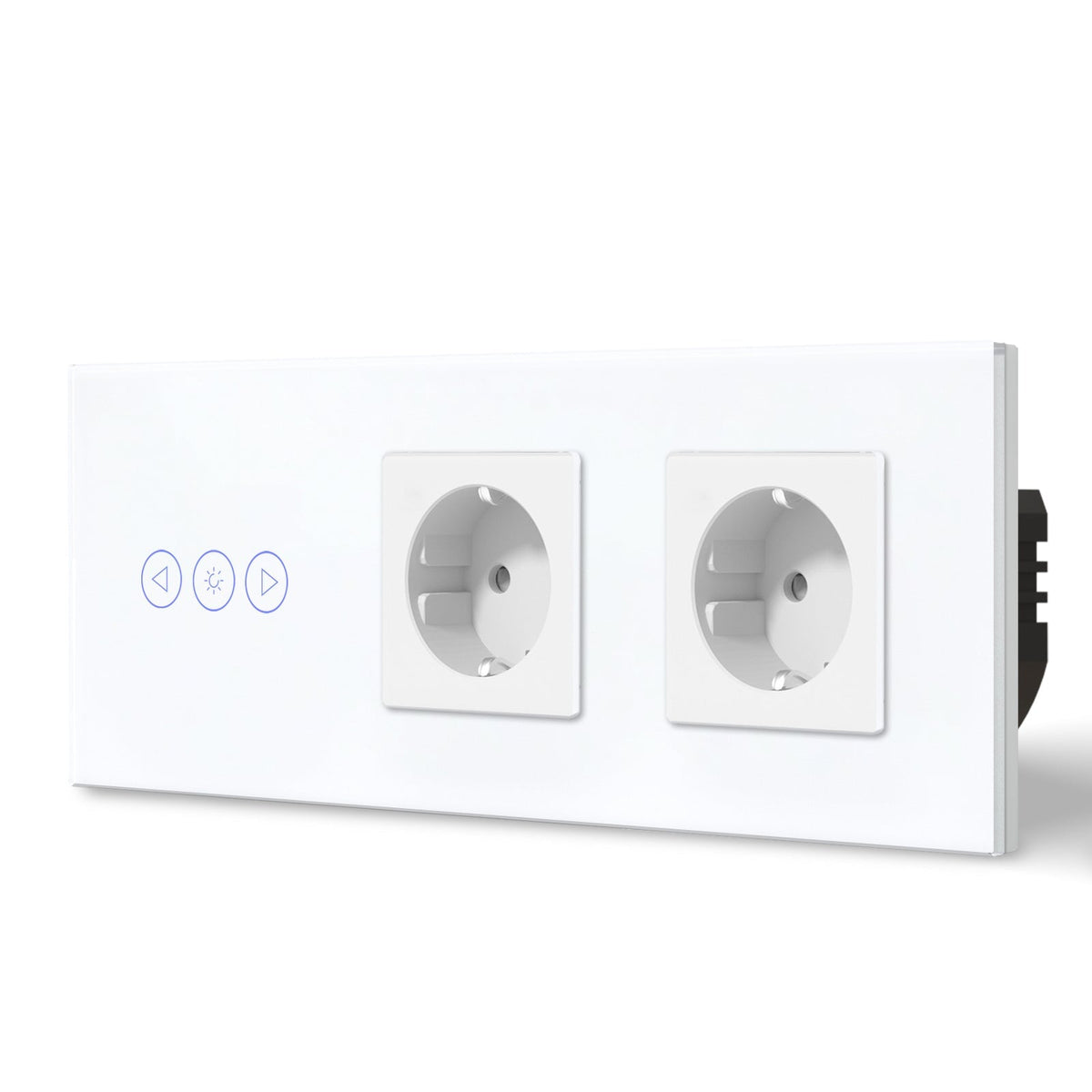 BSEED Smart WiFi Dimmer Light Switch With Normal EU Socket Double Light Switch with Socket Light Switches Bseedswitch White Dimmer Switch + Eu Socket + Eu Socket