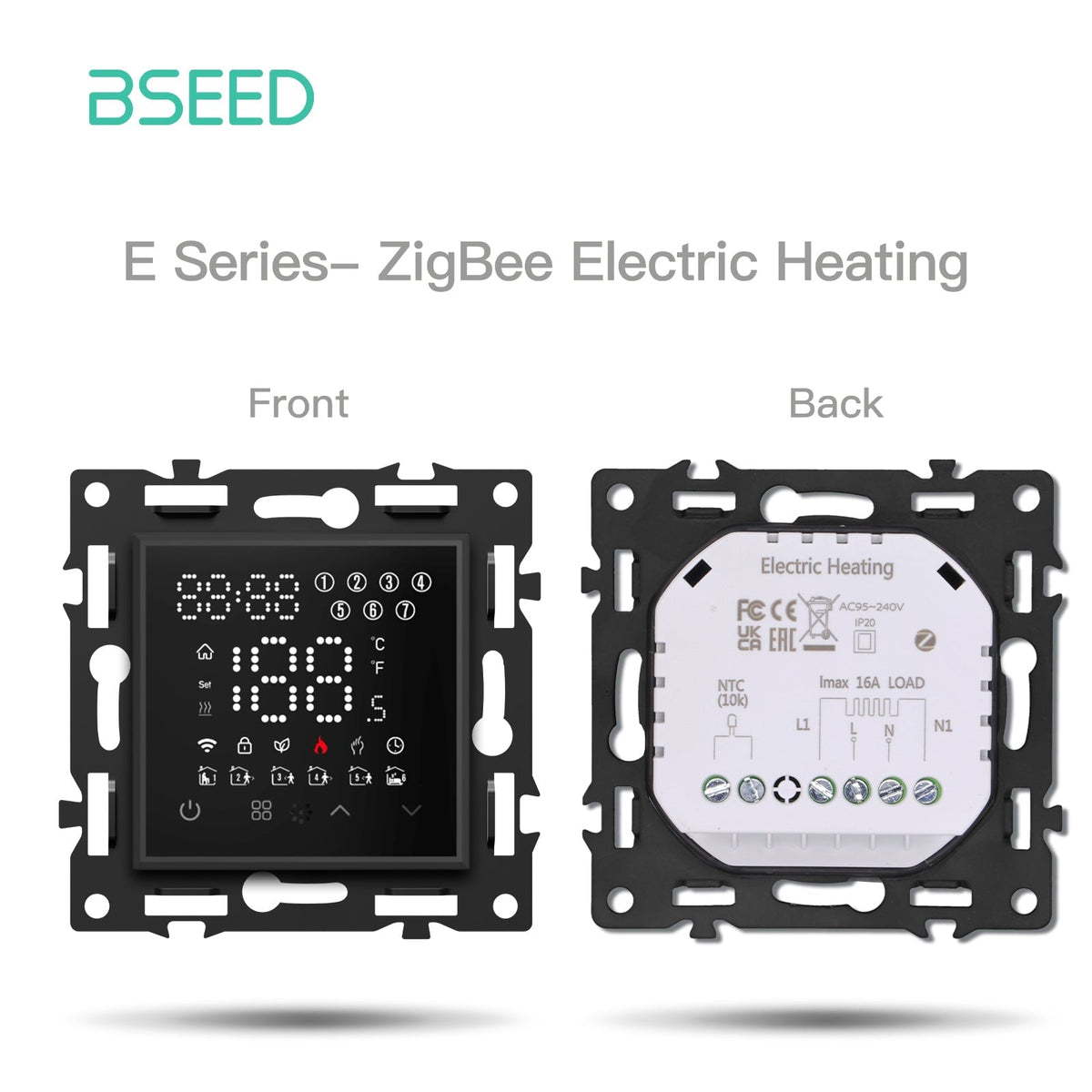 Echo Click Smart zigbee Switch Socket Insert DIY Part Customized Free Combinations Black Color Crystal Glass Panel Light Switches Bseedswitch Zigbee Electric Heating