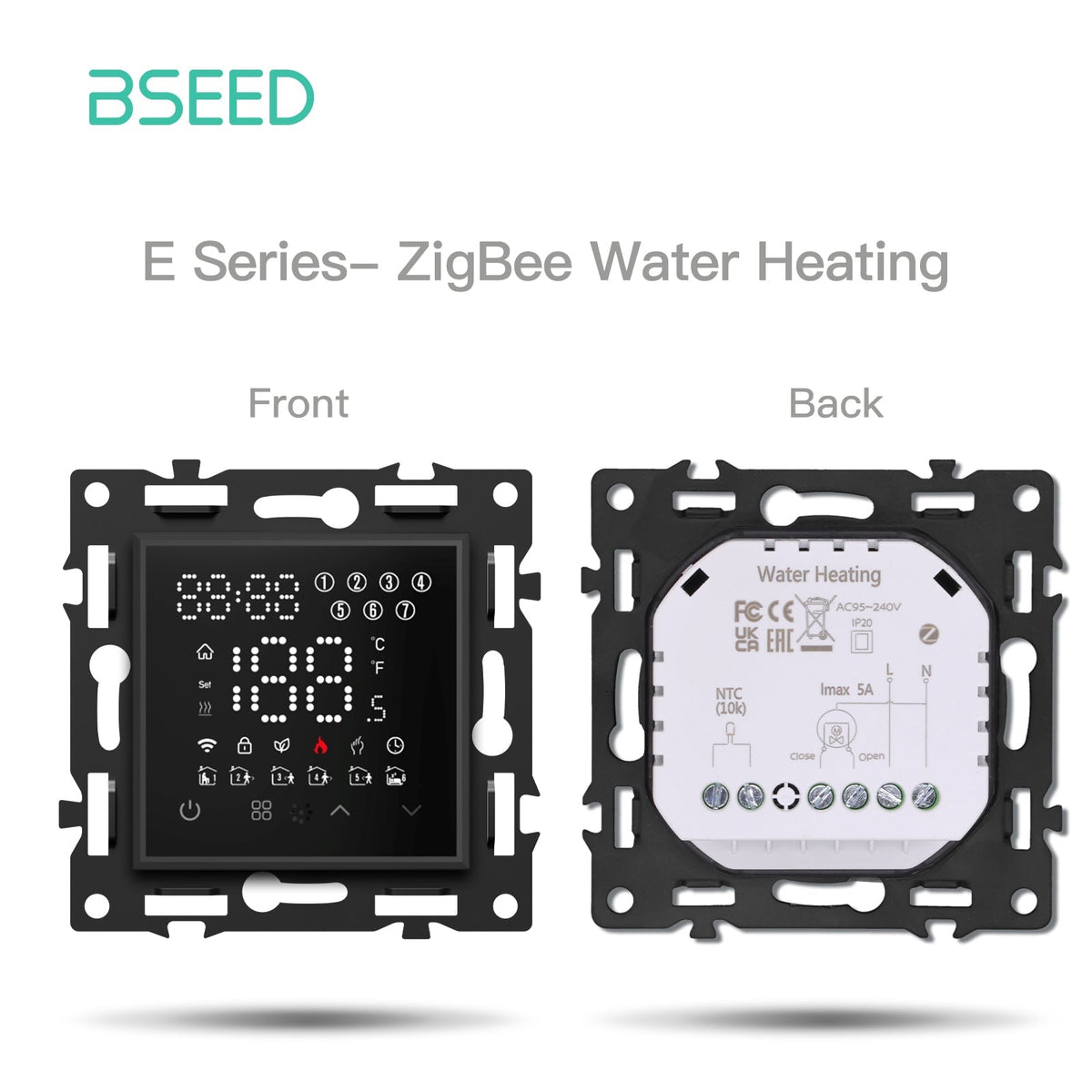 Echo Click Smart zigbee Switch Socket Insert DIY Part Customized Free Combinations Black Color Crystal Glass Panel Light Switches Bseedswitch Zigbee Water Heating