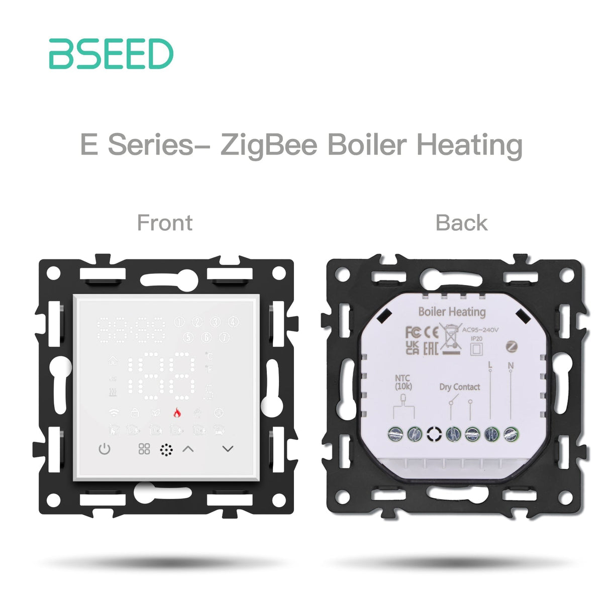 Click Series Smart Zigbee Switch Socket Insert DIY Part Customized Free Combinations White Color Crystal Glass Panel Light Switches Bseedswitch Zigbee Boiler Heating