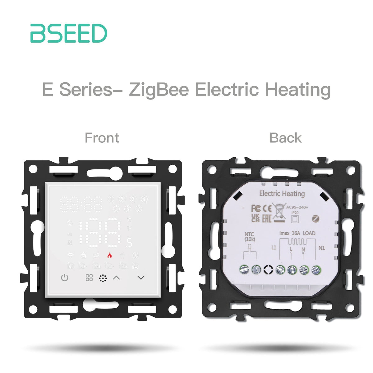 Click Series Smart Zigbee Switch Socket Insert DIY Part Customized Free Combinations White Color Crystal Glass Panel Light Switches Bseedswitch Zigbee Electric Heating