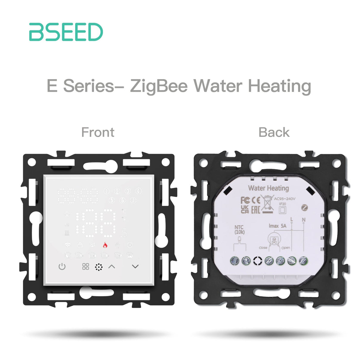 Click Series Smart Zigbee Switch Socket Insert DIY Part Customized Free Combinations White Color Crystal Glass Panel Light Switches Bseedswitch Zigbee Water Heating