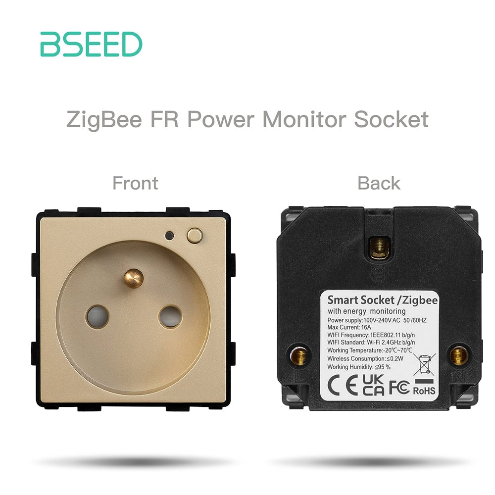 Bseed Crystal Glass Panel Switch Socket Frame Wall Plug Insert Parts DIY Free Combination Gold Color Light Switches Bseedswitch