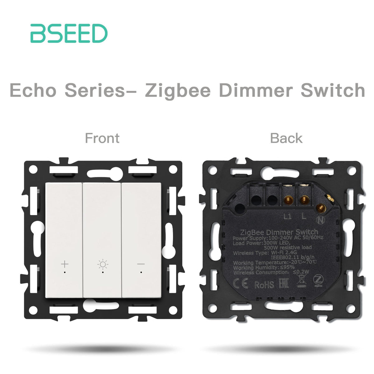BSEED DIY Part Customized Free Combinations Mechanical Switch Socket Insert White Color Crystal Glass Panel Light Switches Bseedswitch Zigbee Dimmer Switch