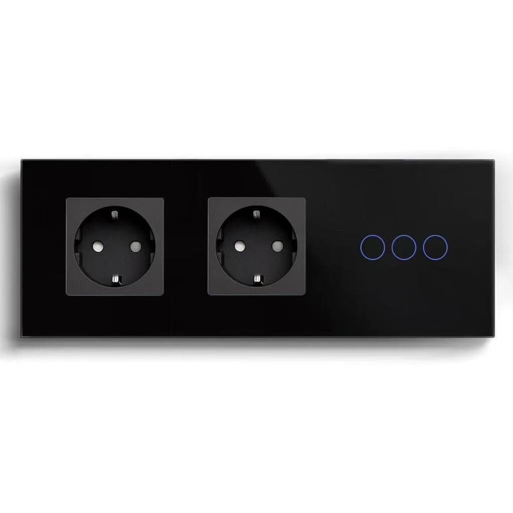 BSEED Product Customization Bseedswitch double eu socket with 3gang 1way switch