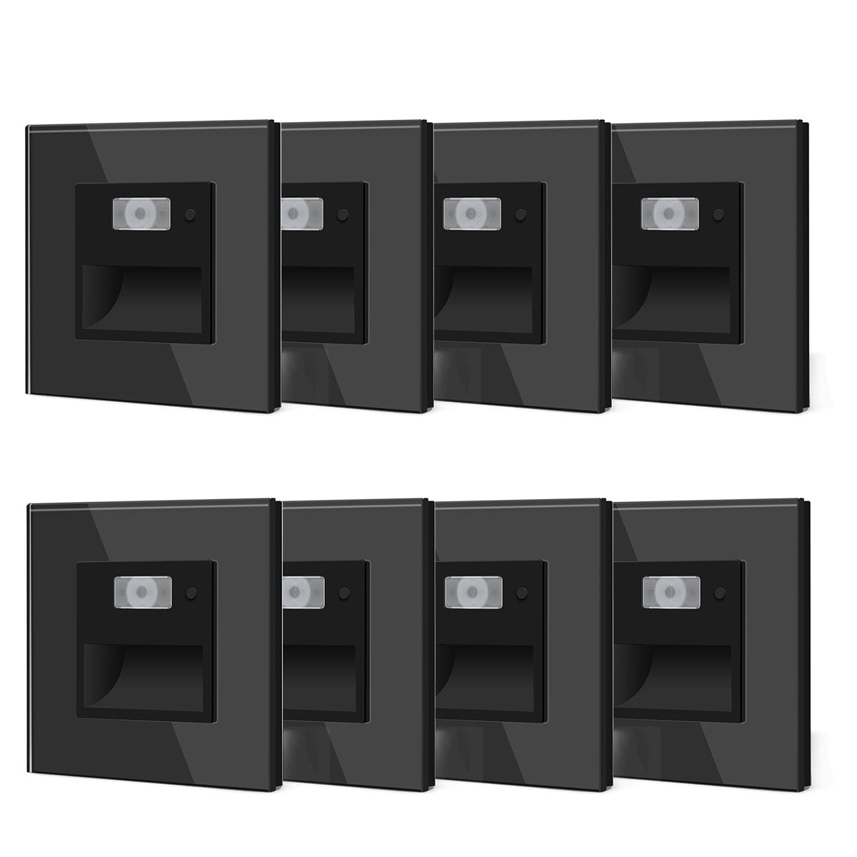 Multiple time delays Footwell Lighting Floor Light Motion Sensor 1800-7500K lamp Bseedswitch black 8 PCS/ Pack