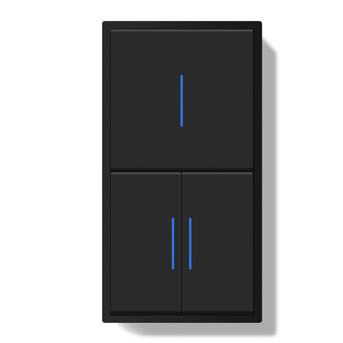 Grand Series Mechanical Double Light switch with Clamping Technology With Neon Light Switches Bseedswitch Black 1 Gang 1 Way + 1 Gang 2 Way