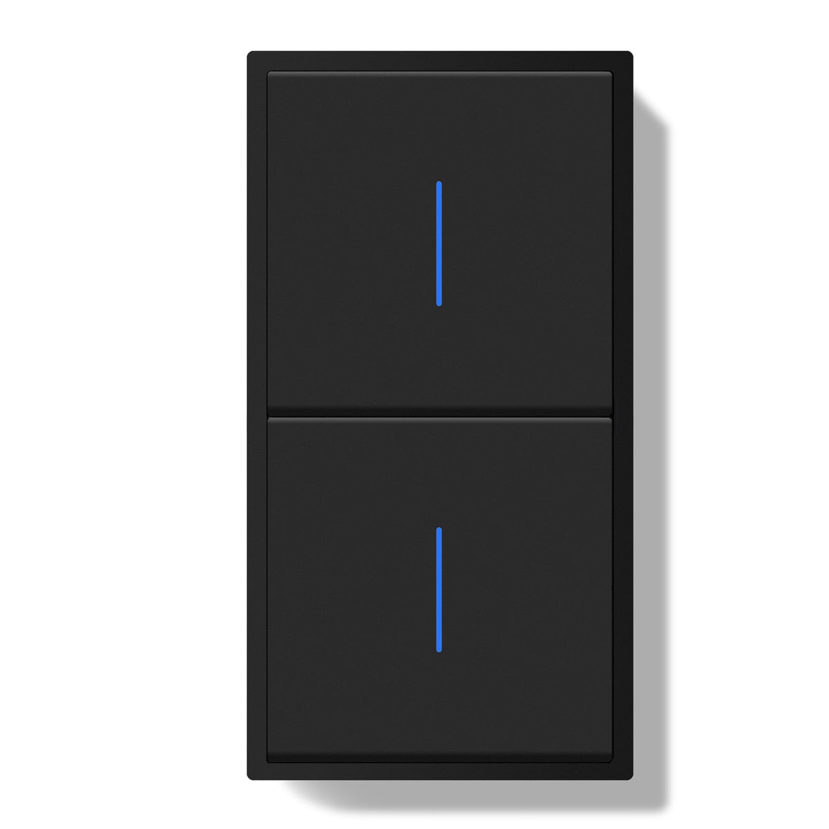 Grand Series Mechanical Double Light switch with Clamping Technology With Neon Light Switches Bseedswitch Black 1 Gang 1 Way + 1 Gang 1 Way