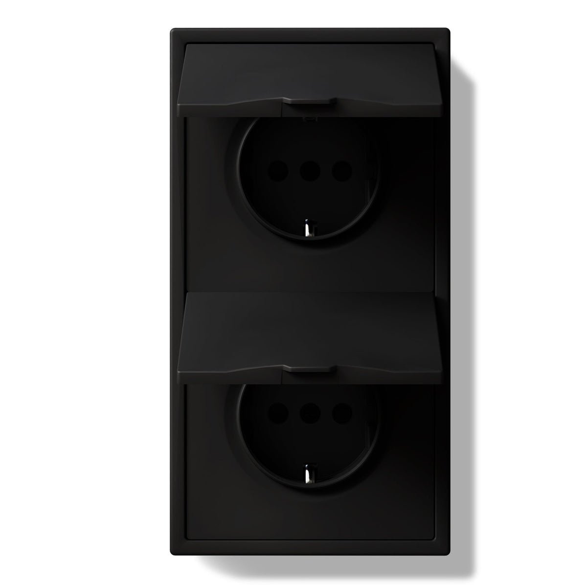 Grand Series EU Wall Sockets with clamping technology With Waterproof Cover plastics Easy Install Socket Power Outlets & Sockets Bseedswitch Black Double