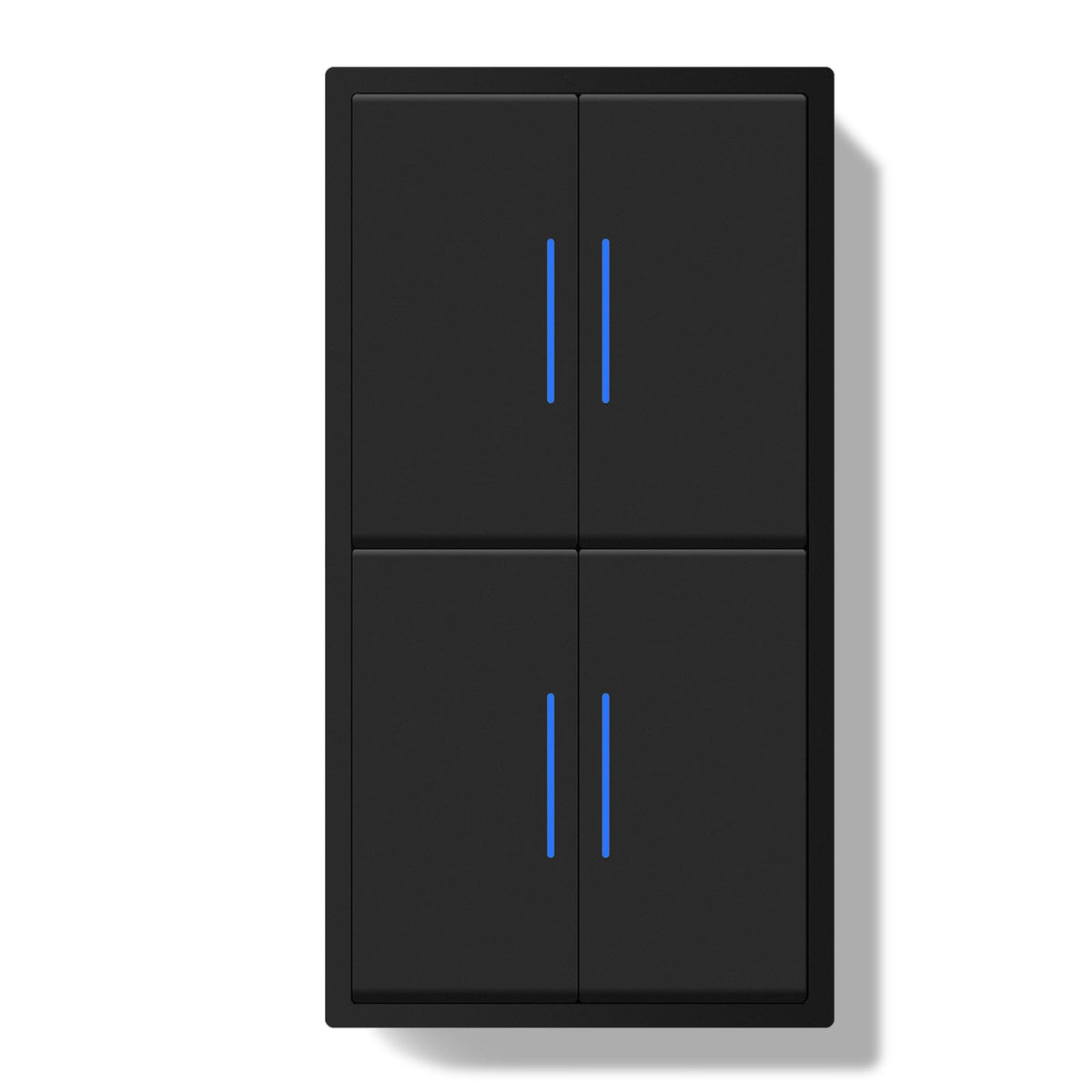 Grand Series Mechanical Double Light switch with Clamping Technology With Neon Light Switches Bseedswitch Black 2 Gang 1 Way + 2 Gang 1 Way