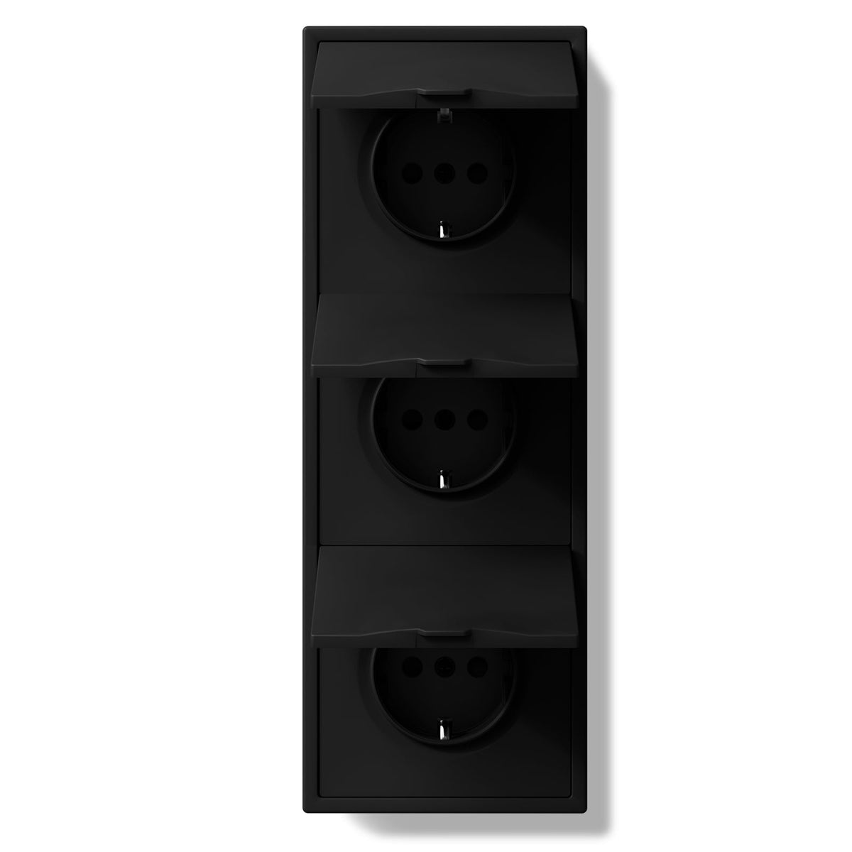 Grand Series EU Wall Sockets with clamping technology With Waterproof Cover plastics Easy Install Socket Power Outlets & Sockets Bseedswitch Black Triple