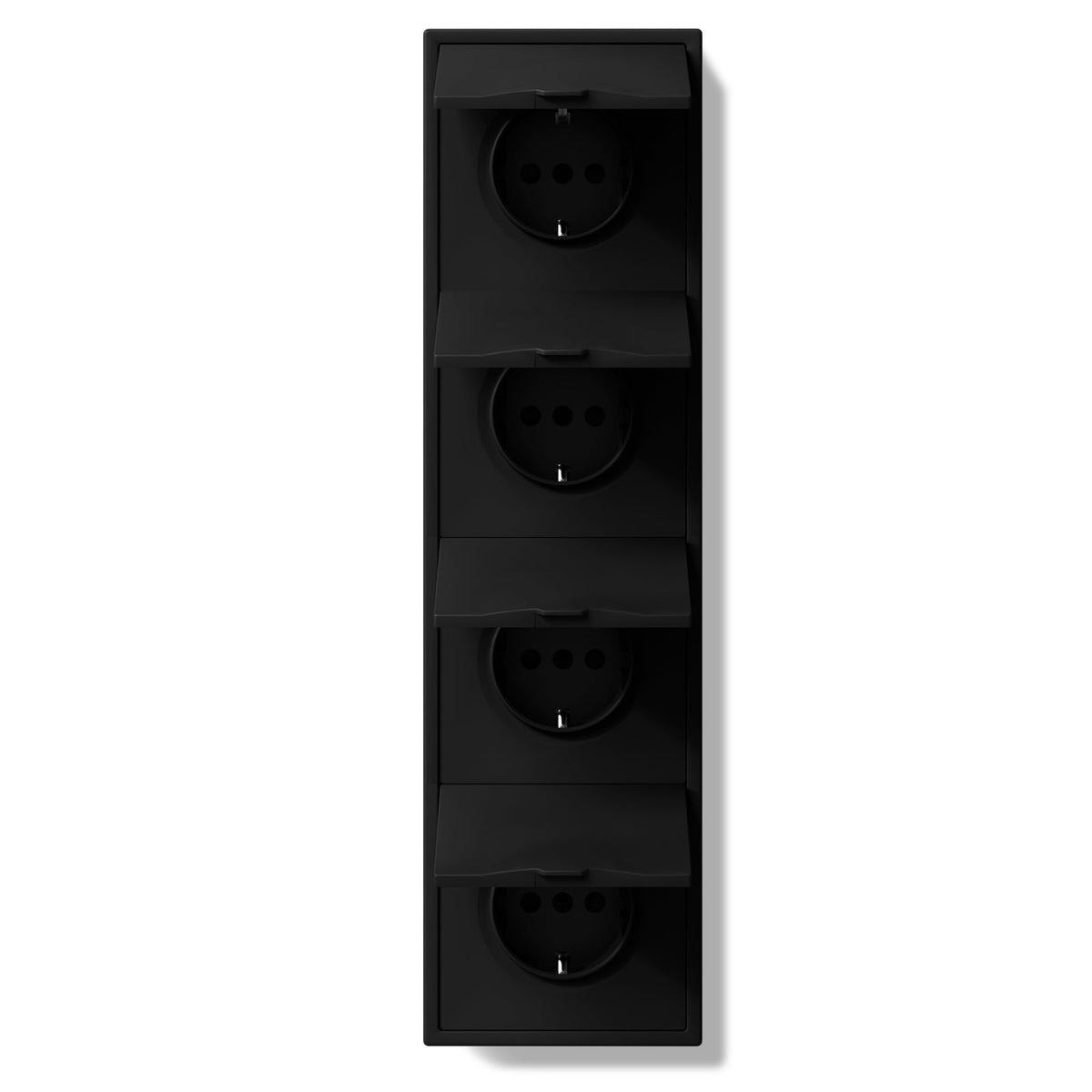 Grand Series EU Wall Sockets with clamping technology With Waterproof Cover plastics Easy Install Socket Power Outlets & Sockets Bseedswitch Black Quadruple