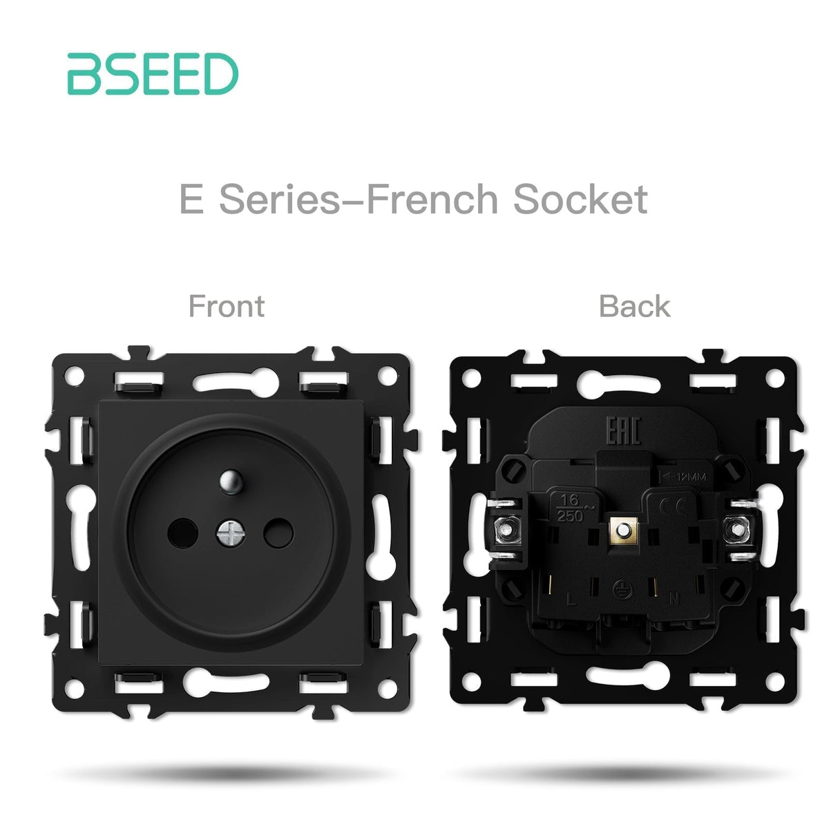 Echo Click Smart zigbee Switch Socket Insert DIY Part Customized Free Combinations Black Color Crystal Glass Panel Light Switches Bseedswitch Normal FR Socket