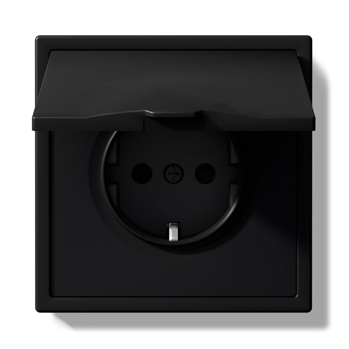 Grand Series EU Wall Sockets with clamping technology With Waterproof Cover plastics Easy Install Socket Power Outlets & Sockets Bseedswitch Black Single