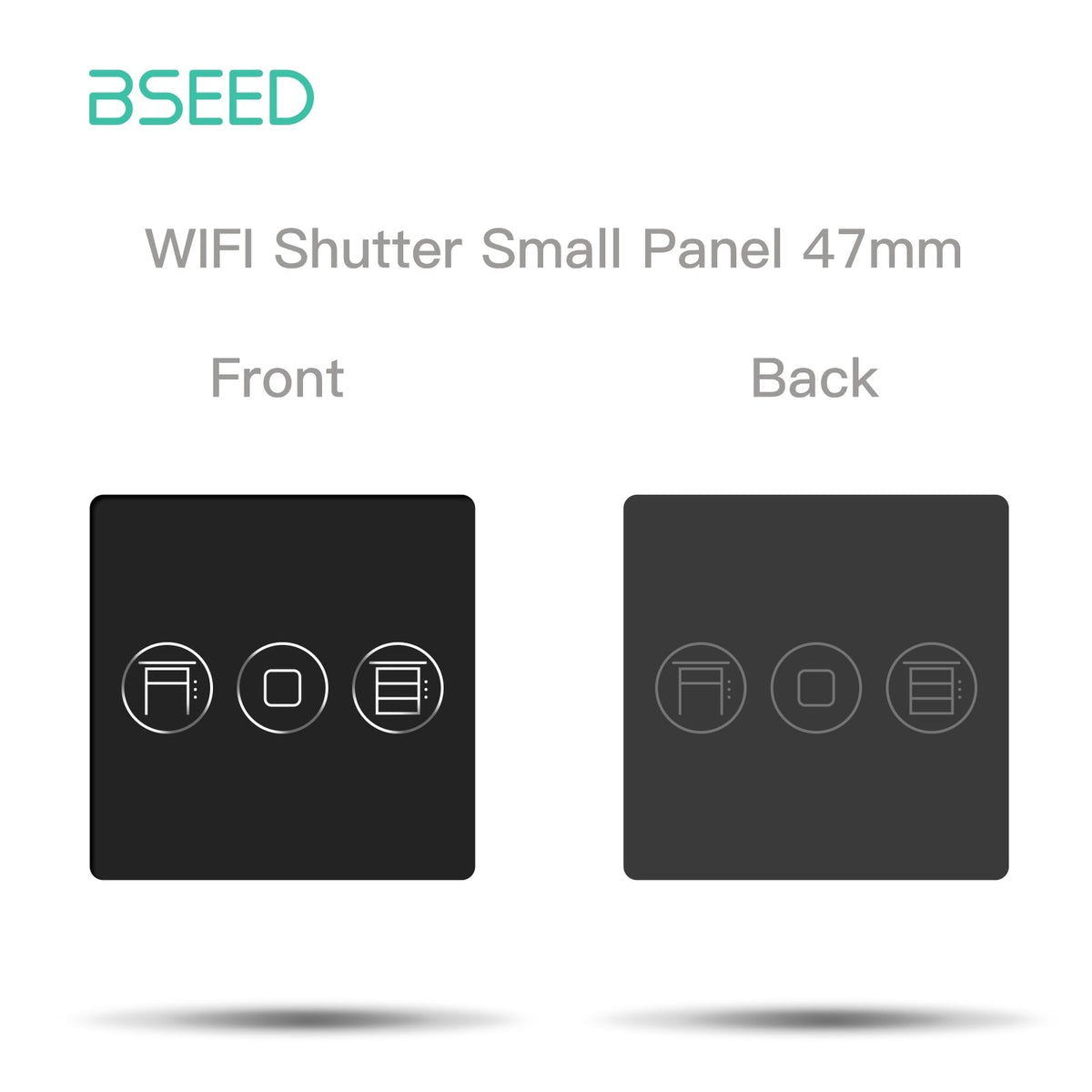 Bseed 47mm Glass Panel Switch DIY Part With Or Without Icon Bseedswitch Black shutter icon panel