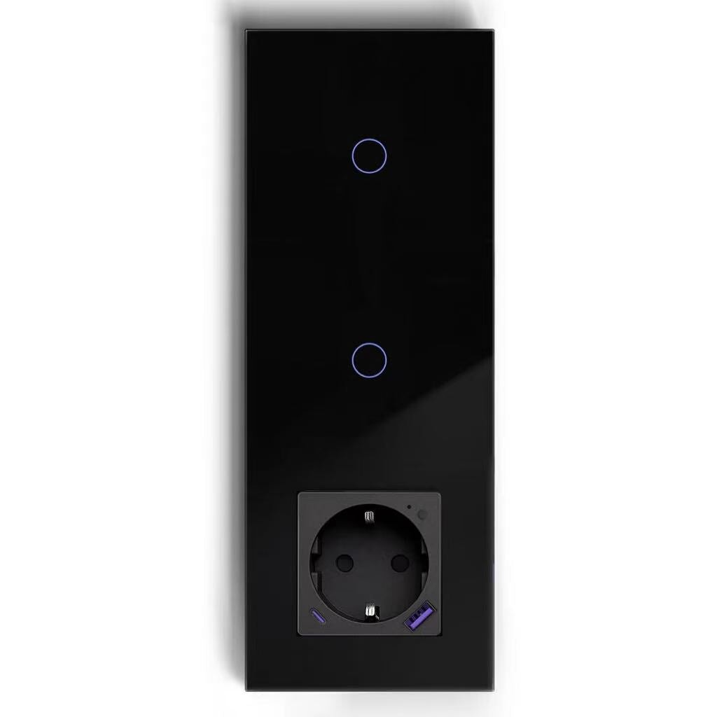 Personalização de produto BSEED: interruptor 1Gang duplo Zigbee Bseed com tomada Zigbee UE, monitorização de energia e porta USB-C