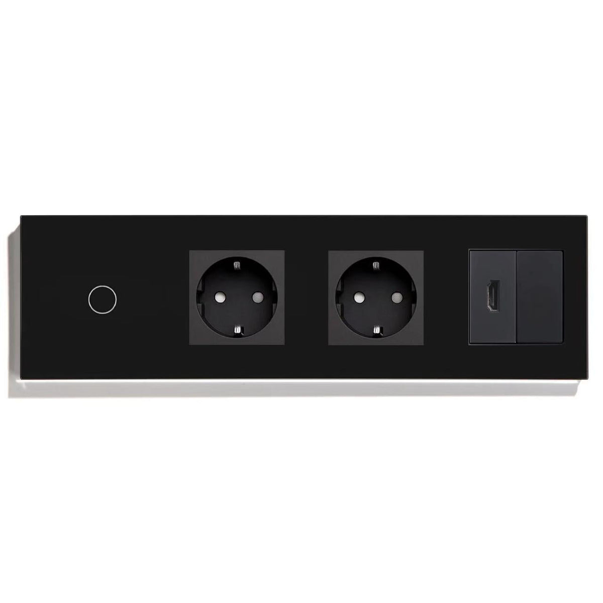 BSEED Product Customization Bseedswitch wifi 1gang touch switch with double eu socket with hdmi socket and blank key