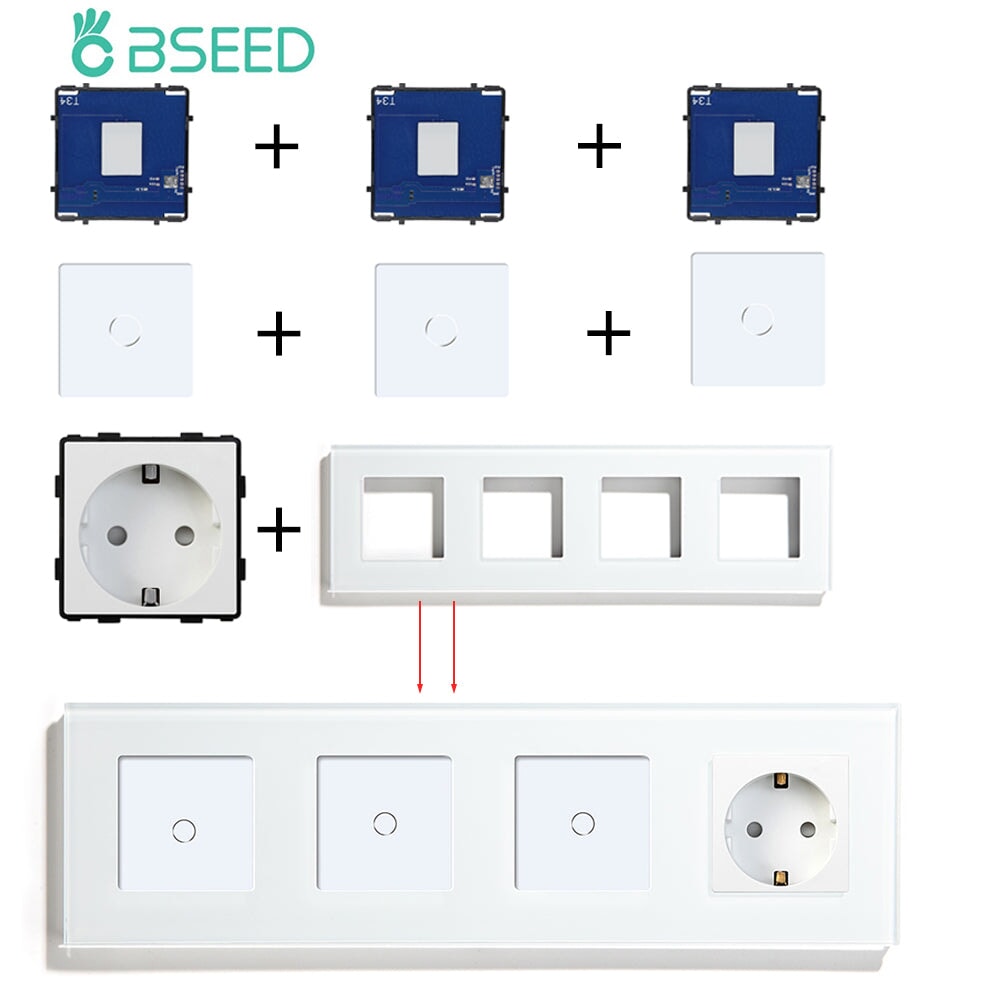 Bseed 47mm Glass Panel Switch DIY Part With Or Without Icon Bseedswitch