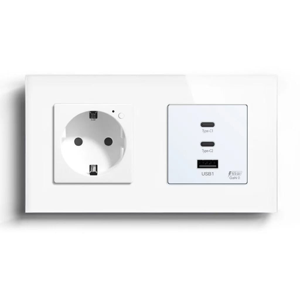 BSEED Product Customization Bseedswitch zigbee eu socket with energy monitoring with 65W usb-c socket