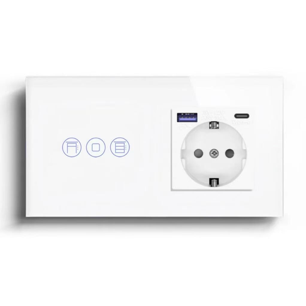 BSEED Product Customization Bseedswitch zigbee roller shutter with eu socket with 20w usb-c port