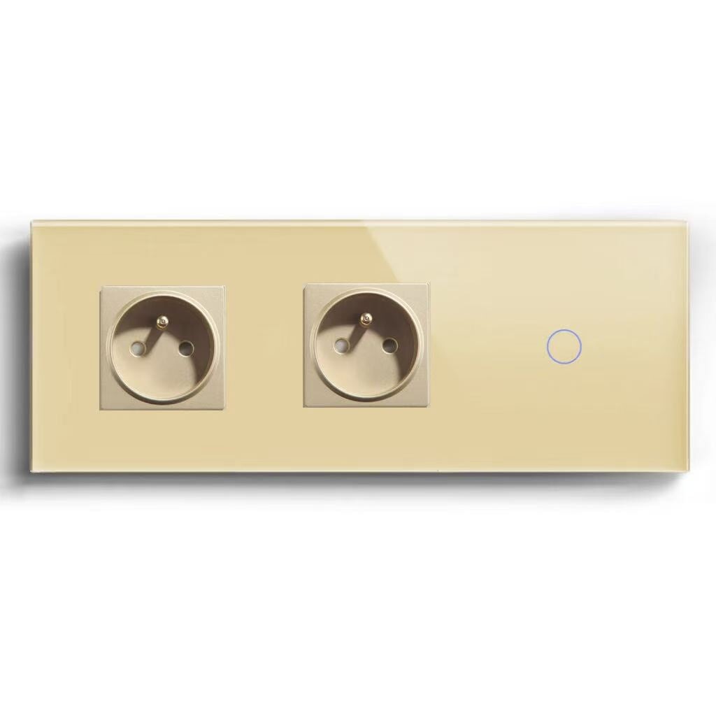 BSEED productaanpassing Bseedswitch dubbel Frans stopcontact met 1Gang 2Way touchschakelaar