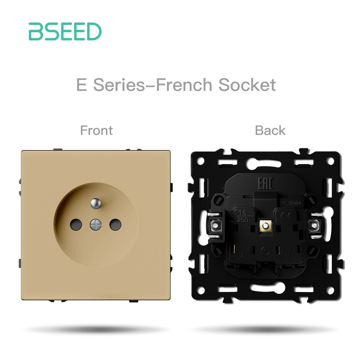 Grand Series DIY Part Customized free combinations Plastic Panels Gold Color Power Outlets & Sockets Bseedswitch FR Socket