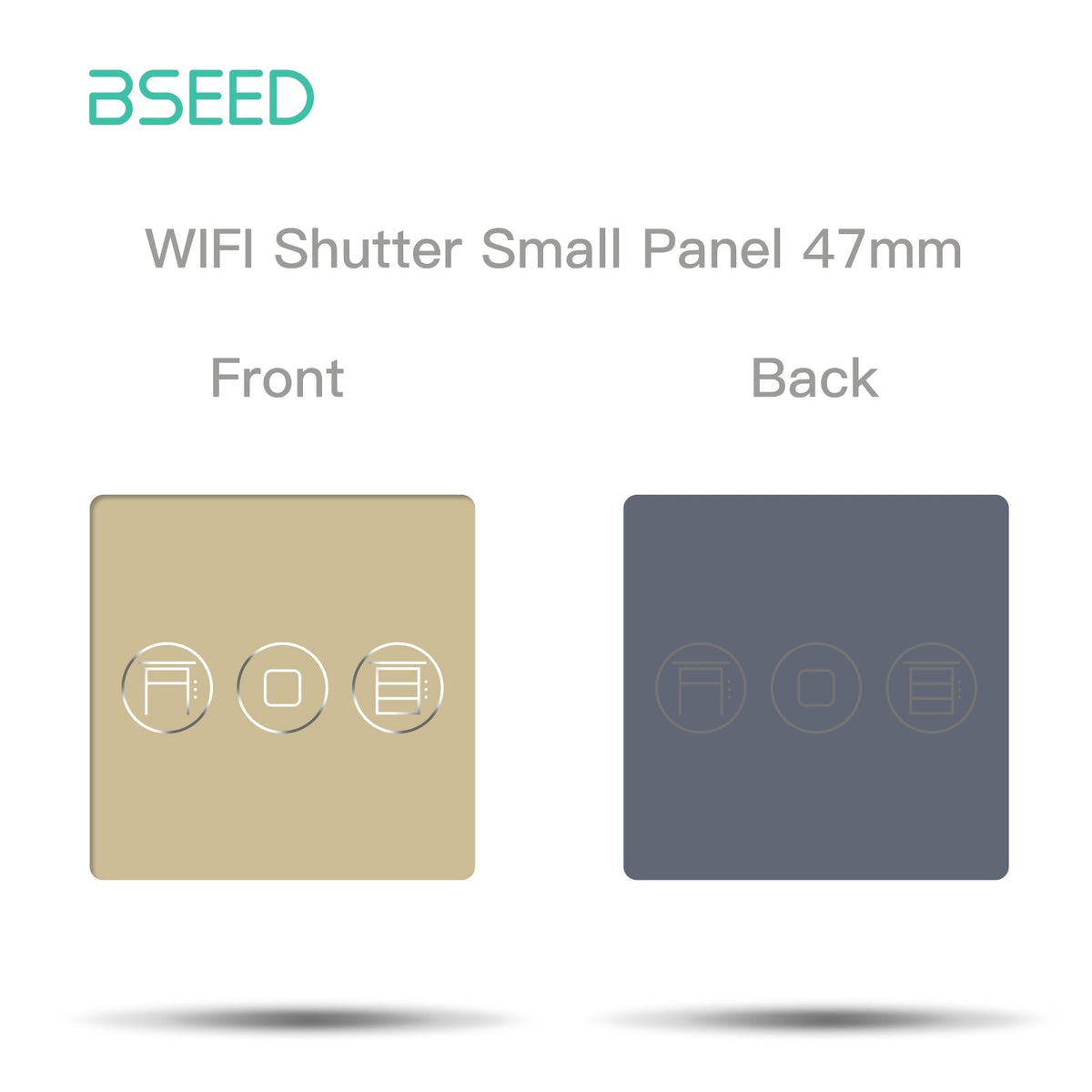 Bseed 47mm Glass Panel Switch DIY Part With Or Without Icon Bseedswitch Golden shutter icon panel