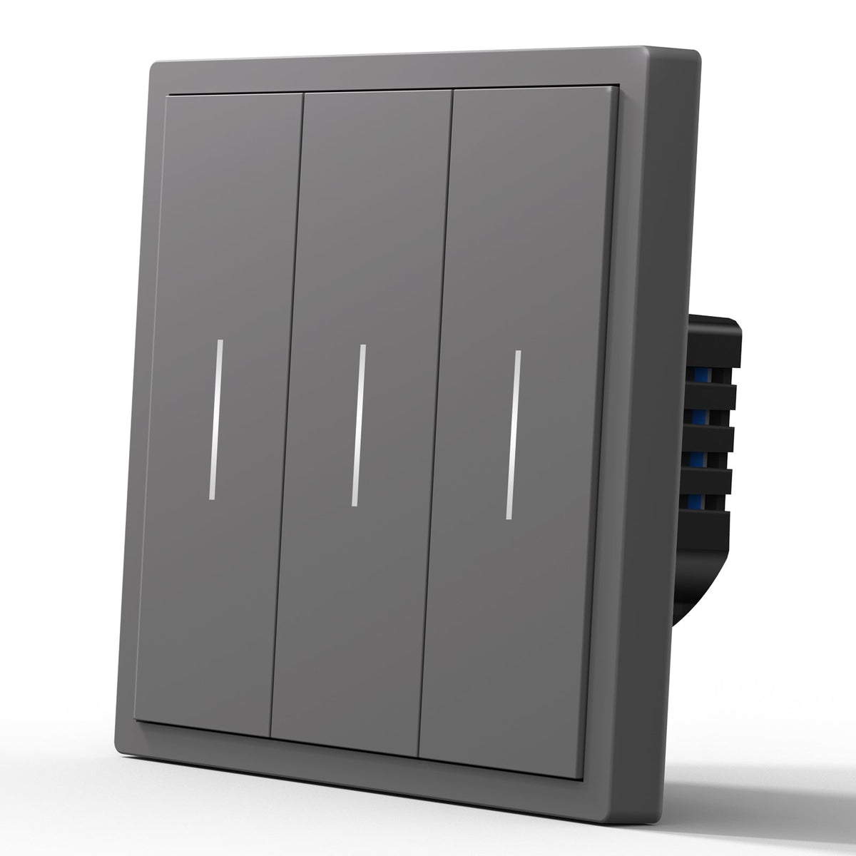 Interruptor Inteligente BSEED Scale Series Wifi (Con Neutro) Interruptores BSEEDswitch Gris 1 Unidad/Paquete 3 Gang