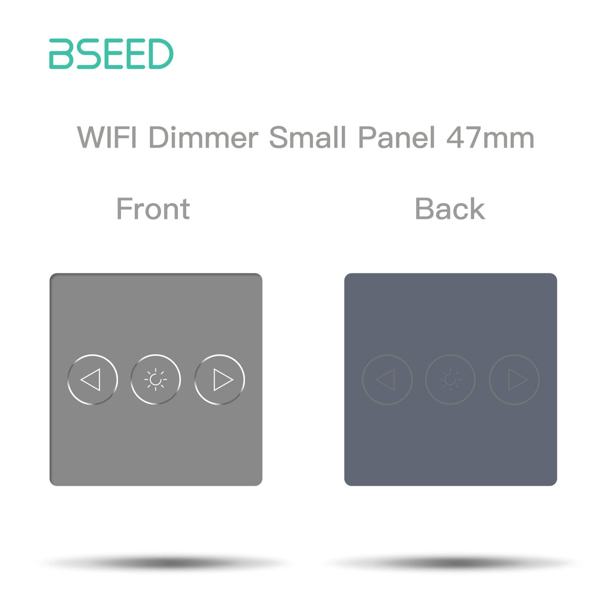 Bseed 47mm Glass Panel Switch DIY Part With Or Without Icon Bseedswitch Grey dimmer switch icon panel