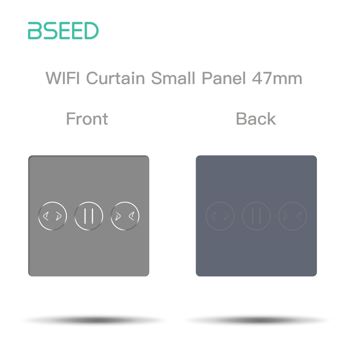 Bseed 47mm Glass Panel Switch DIY Part With Or Without Icon Bseedswitch Grey curtain Switch icon Panel