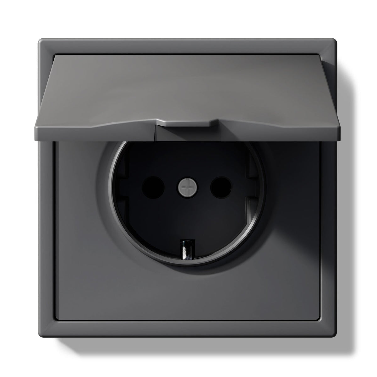 Grand Series EU Wall Sockets with clamping technology With Waterproof Cover plastics Easy Install Socket Power Outlets & Sockets Bseedswitch Grey Single