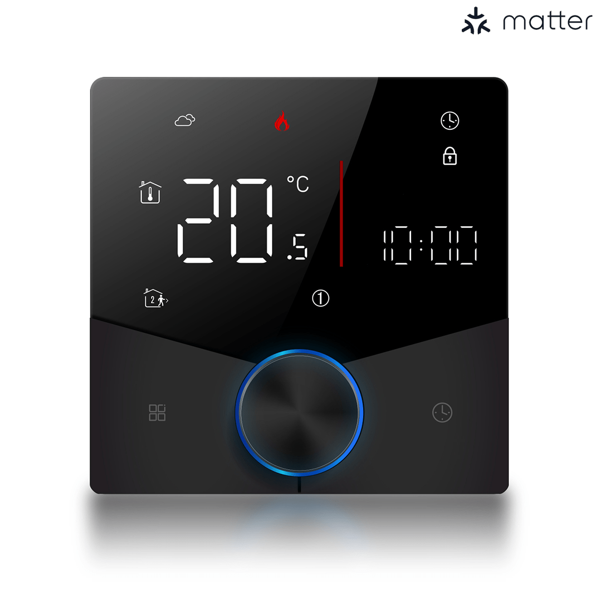 BSEED Smart Thermostat Matter WiFi Temperature Controller Water/ Electric /Gas /Boiler Floor Heating With knob Thermostats Bseedswitch Black Electric