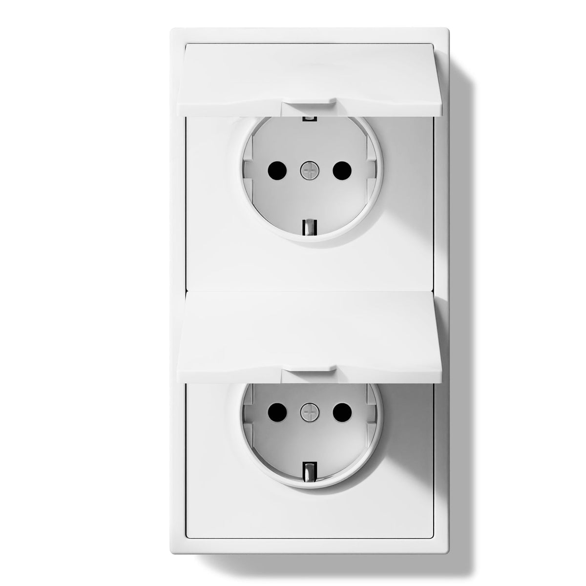 Grand Series EU Wall Sockets with clamping technology With Waterproof Cover plastics Easy Install Socket Power Outlets & Sockets Bseedswitch White Double