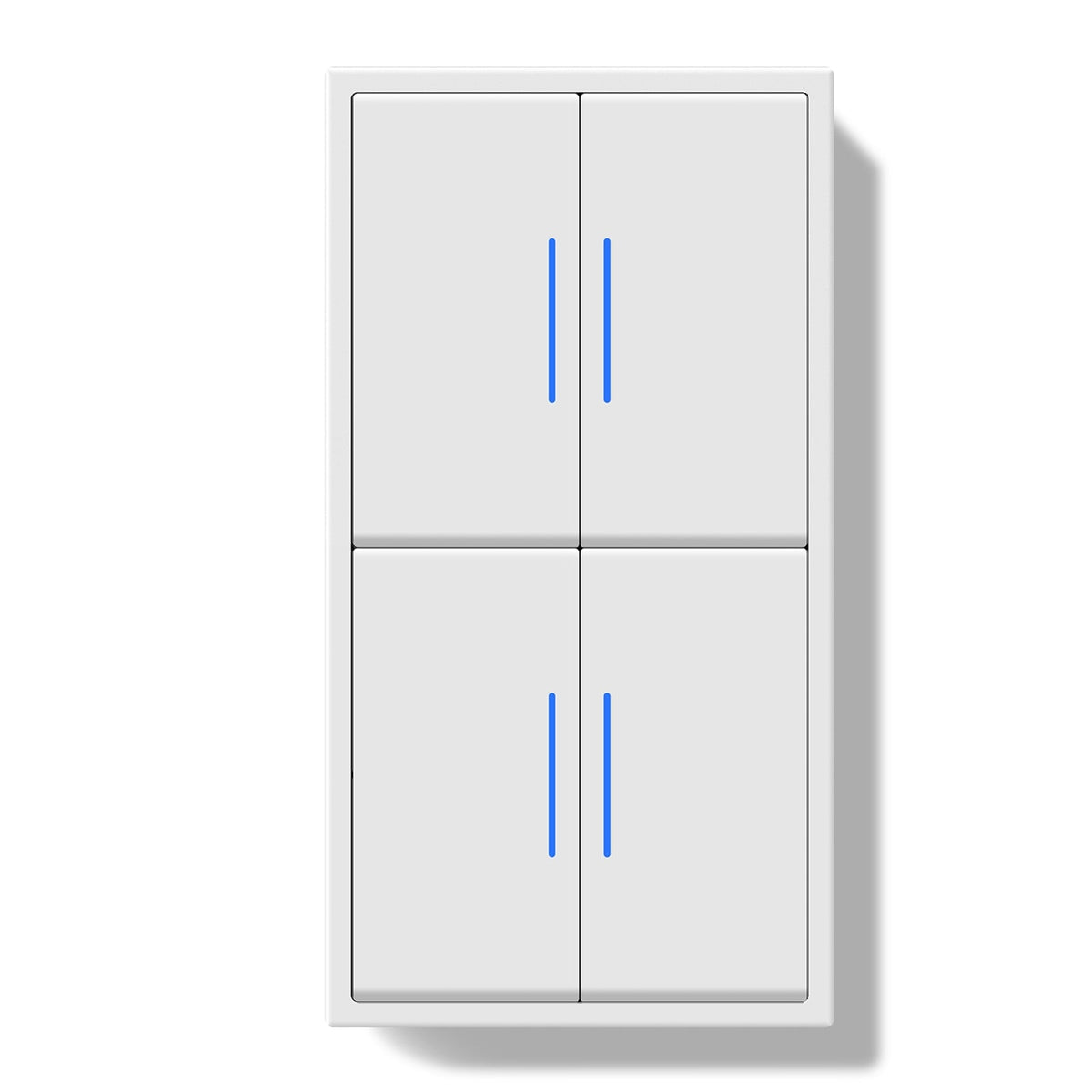 Grand Series Mechanical Double Light switch with Clamping Technology With Neon Light Switches Bseedswitch White 2 Gang 1 Way + 2 Gang 2 Way